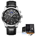 Relógios masculinos LIGE 8932 2021 Nova moda de couro impermeável luminoso de marca superior relógios de pulso masculinos de quartzo de luxo para homens + caixa